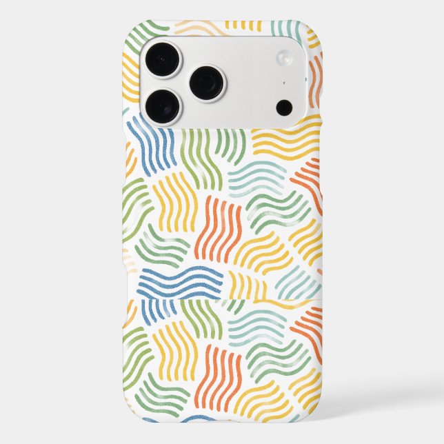 Playful Retro Colourful Wavy Lines Abstract Phone  (Back)