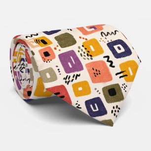 Playful Retro Doodle Abstract Mid-Century Modern Tie