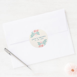 Playful Retro Pink Wedding stickers