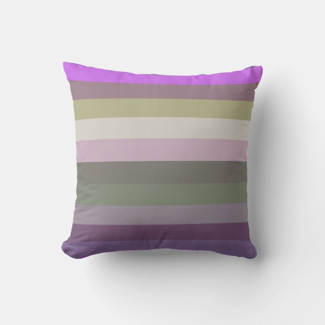 Playful Retro Pop Stripe Pattern Cushion (Front)