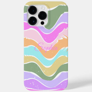 Playful Retro Rainbow Stripes for Custom Product Case-Mate iPhone 14 Pro Max Case