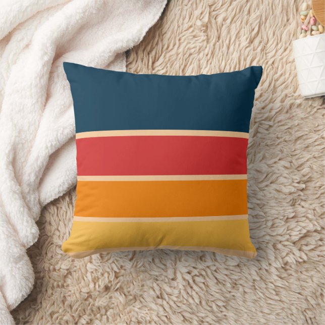 Playful Retro Rainbow Stripes for Custom Product Cushion (Blanket)