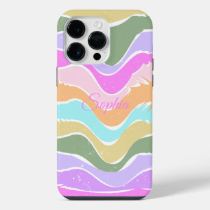 Playful Retro Rainbow Stripes for Custom Product iPhone 14 Pro Max Case