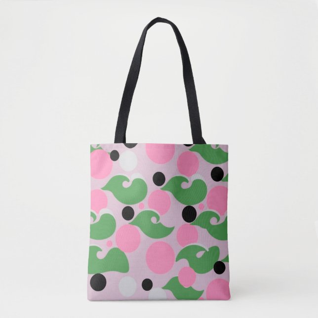 Playful Retro Swirl Pattern Tote Bag (Front)
