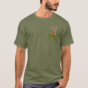 Playful Roe Buck with Green T-Shirt