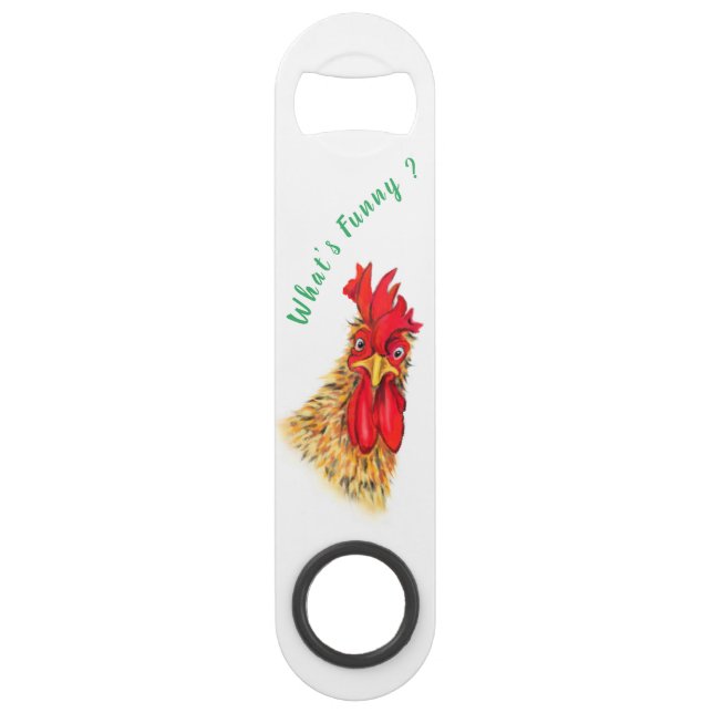 Playful Rooster Bar Key - Custom Text (Front)