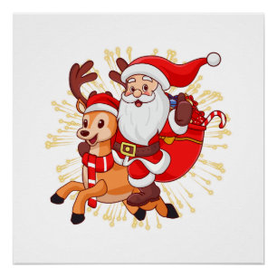 **"Playful Santa Claus Design – Fun and Festive Ch Poster