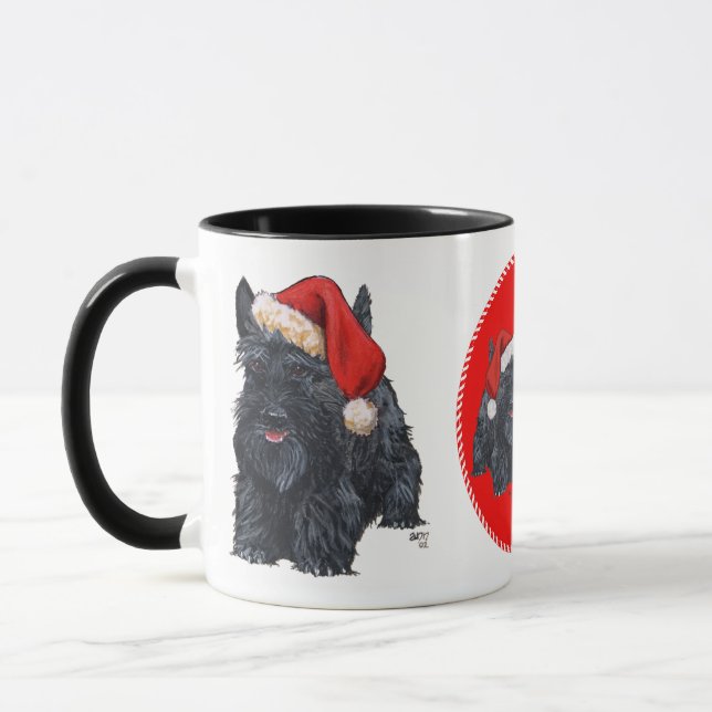 Playful Scottie Christmas Mug (Left)