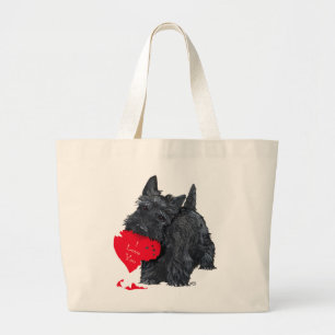 Playful Scottish Terrier Valentine Tote Bag