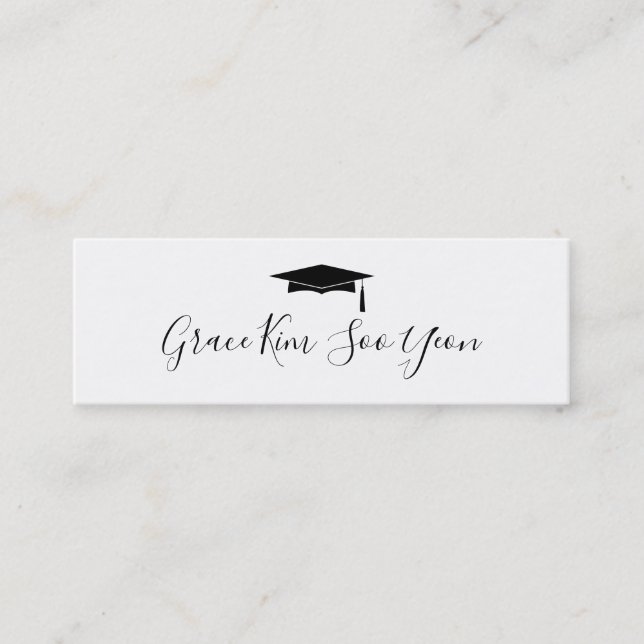 Playful Script Graduation Announcement Name Card (Front)