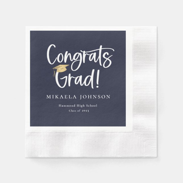 Playful Script Graduation Party Napkins (Front)