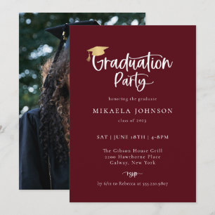 Playful Script Graduation Party Photo Invitation