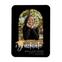 Playful Script Graduation Photo Announcement