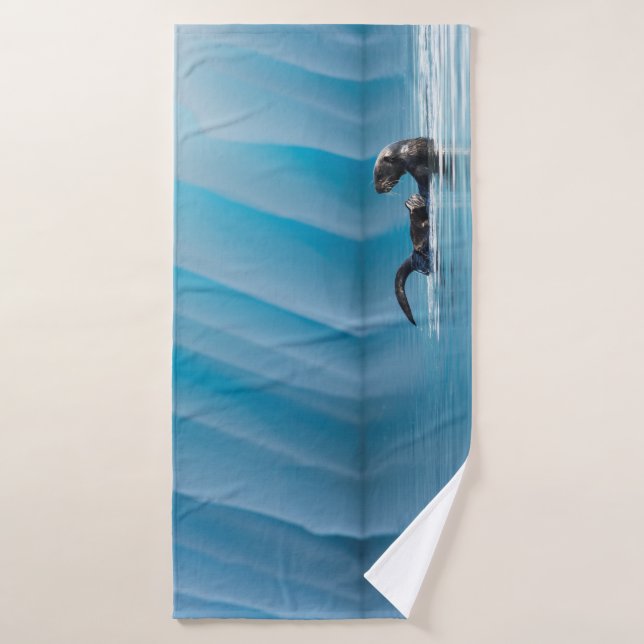 Playful Sea Otter Bath Towel (Bath Towel)