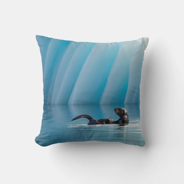 Playful Sea Otter Cushion (Front)