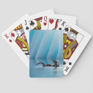 Playful Sea Otter Playing Cards
