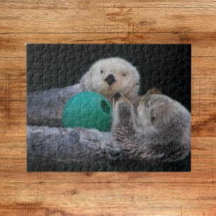 Playful Sea Otters Photo 252 Piece Jigsaw Puzzle