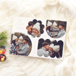 Playful Shapes Modern Christmas Photo Collage<br><div class="desc">Add some shine to your Christmas photo cards with real gold, silver, or rose gold foil! The front showcases four photos arranged in playful shapes, including a circle, an arch, a flower, and a wavy rectangle. A fun twist on a traditional holiday card design. Your family name is written in...</div>