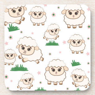 Playful Sheep Pattern Coaster