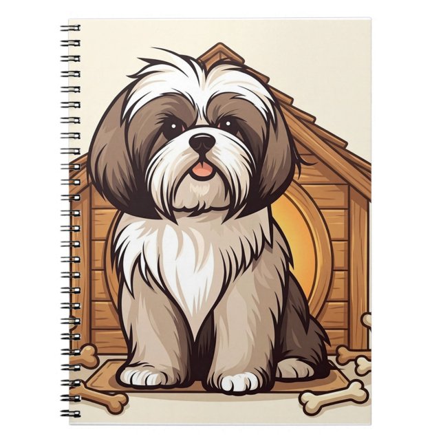 Playful Shih Tzu Dog House  Notebook (Bring a little joy to your day with a Shih Tzu Notebook!)