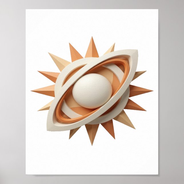 Playful Silver ABSTRACT ART Art Print (Front)