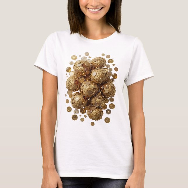 Playful Silver ABSTRACT ART Design T-Shirt (Front)