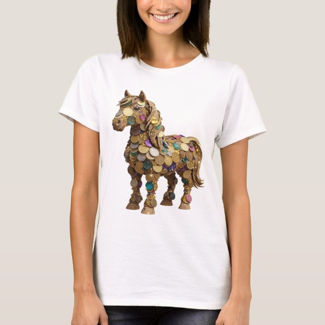Playful Silver ABSTRACT ART Design v3 T-Shirt (Front)