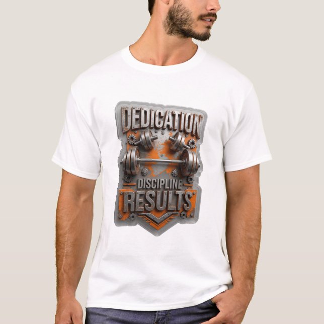 Playful Silver DEDICATION DISCIPLINE RESULTS T-Shirt (Front)