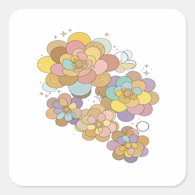 Playful Silver FLORAL FANTASY Label Design (Front)
