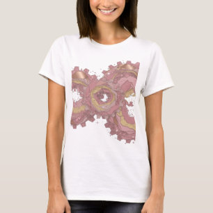 Playful Silver ROSE GEAR Statement Design T-Shirt