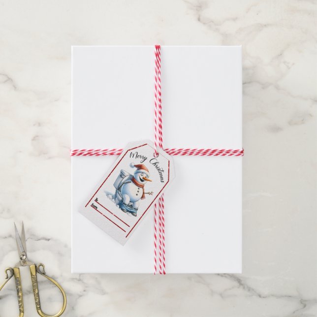 Playful snowman Christmas tags (With Twine)