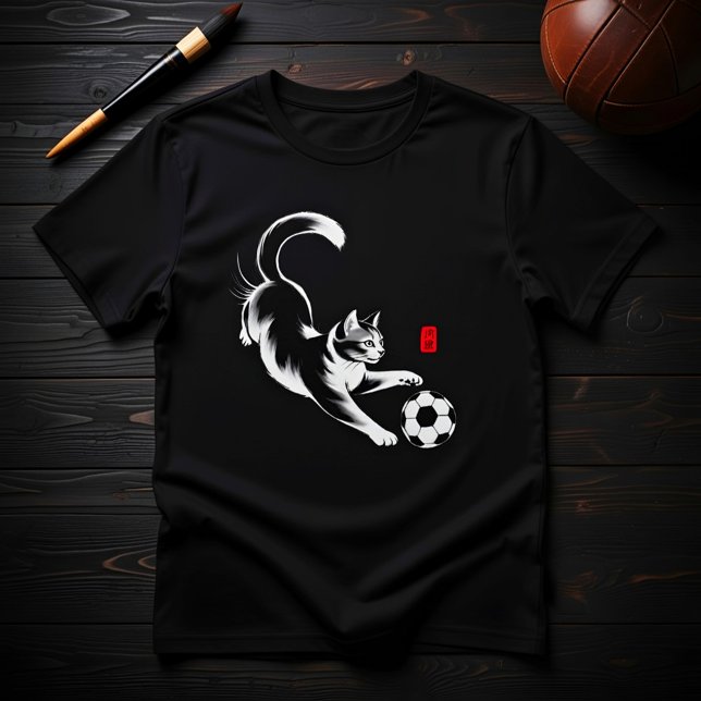 Playful Soccer Cat - Cat Lovers & Soccer Fans T-Shirt (Creator Uploaded)