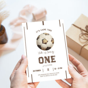 Playful Soccer Theme Birthday Invitation