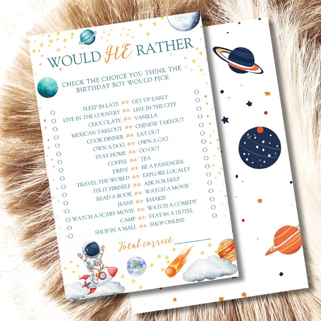 Playful Space Birthday Would He Rather Game (Creator Uploaded)