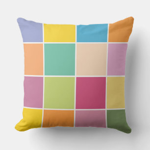 Playful Springtime Checkers Cushion
