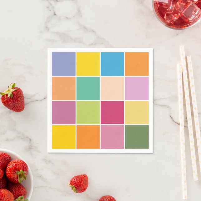 Playful Springtime Checkers  Napkin (Insitu)