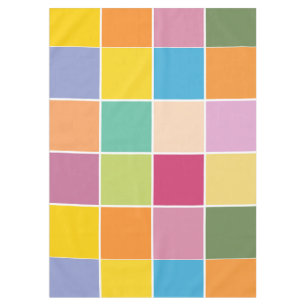 Playful Springtime Checkers Tablecloth