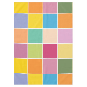 Playful Springtime Checkers Tablecloth