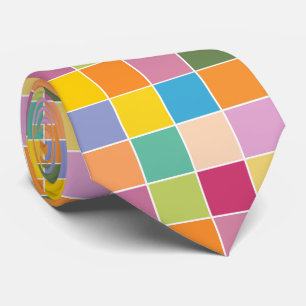 Playful Springtime Checkers Tie