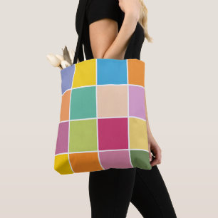 Playful Springtime Checkers Tote Bag