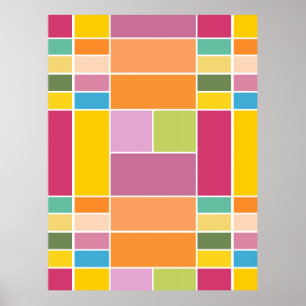 Playful Springtime Geometric Blocks Poster