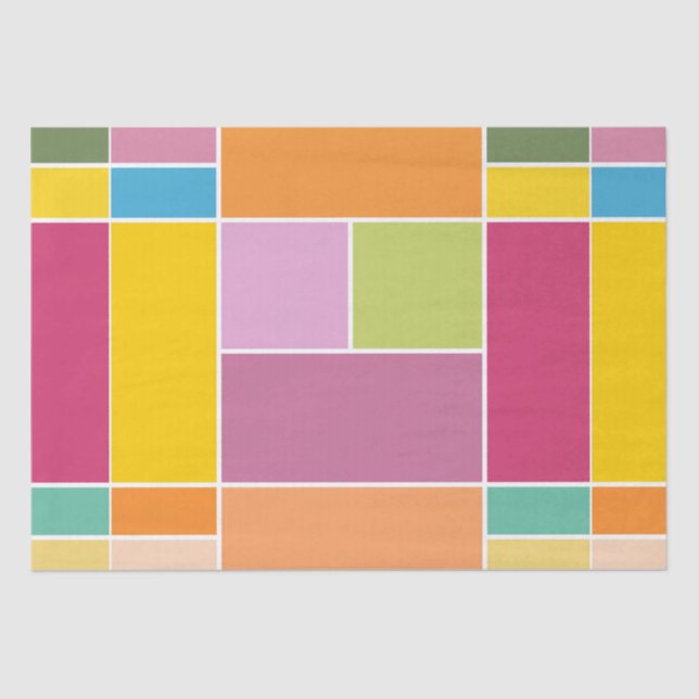 Playful Springtime Geometric Blocks Tissue Paper (Front)