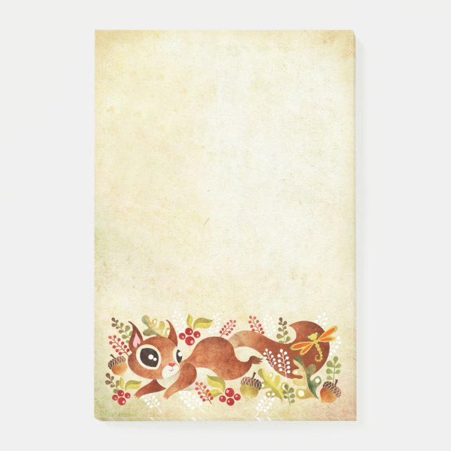 Playful Squirrel Post-It Notes 4x6 (Front)
