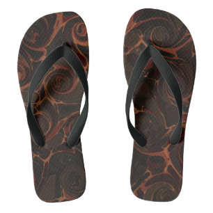 Playful Swirls Dark Brown Jandals
