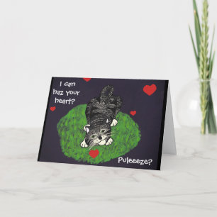 Playful Tabby Kitten Valentine Holiday Card