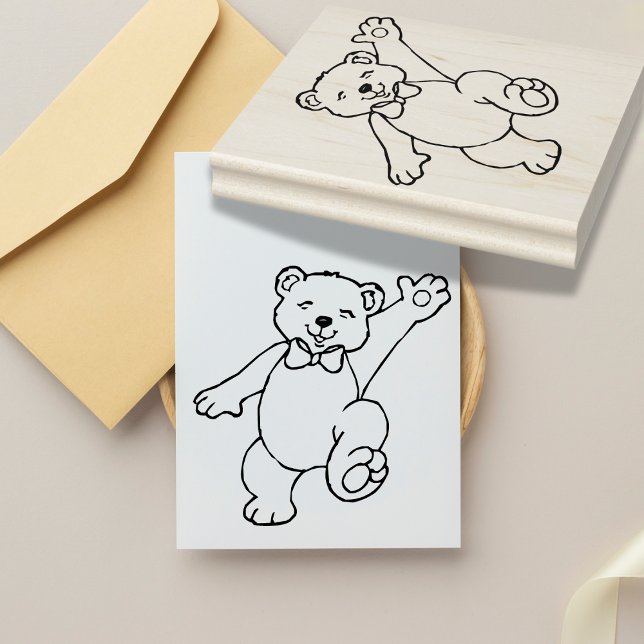 Playful Teddy Bear Rubber Stamp (Stamp a smile. Spread the happy.  - Whimsical Fun for All Your Creations)