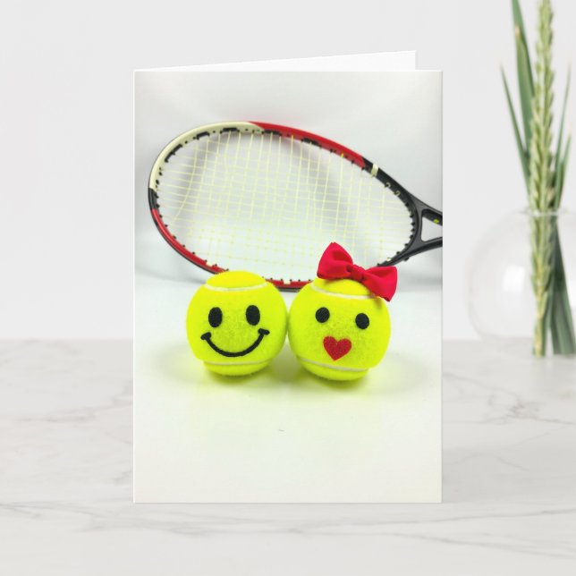Playful Tennis Love Card (Front)