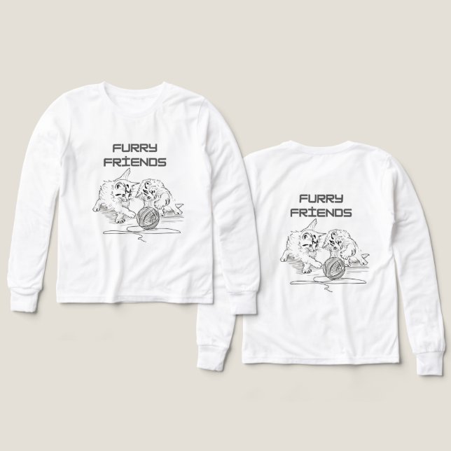 Playful Thread Tango — Two Kittens at Play (Design Front & Back)