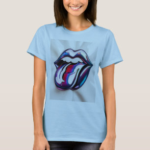 Playful Tongue Out Lips Graphic T-Shirt Design