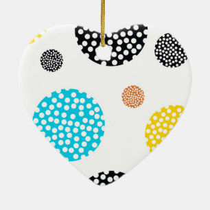 Playful, trendy, cool, fun, modern dotted circles ceramic tree decoration